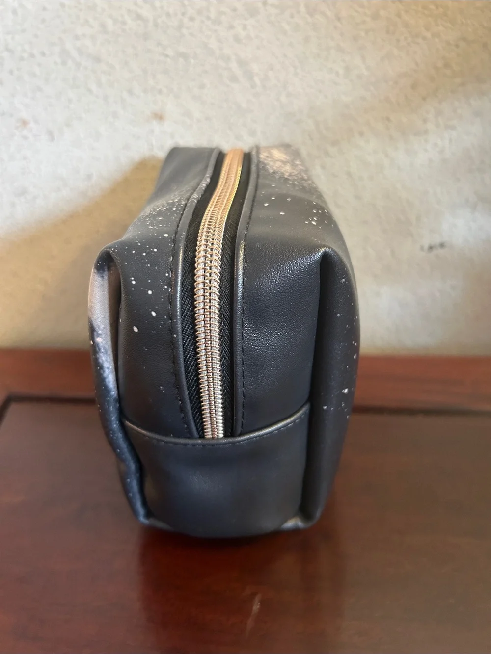 Fenty Beauty Black Cosmetic Pouch with White Spray Paint Design